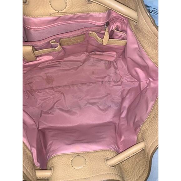 Cole Haan Women's Beige Tote Bag Pebbled Leather Shoulder‎ Handbag - Picture 8 of 9